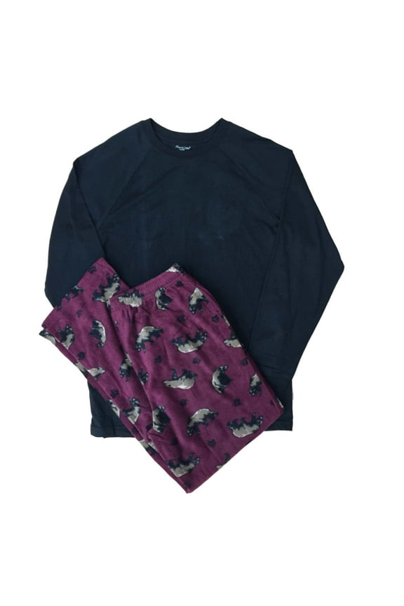 Mens 2-Piece Grizzly Bear Sleepwear Pajama Set M