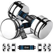 Northdeer 15lb Adjustable Dumbbells Pair Steel Weight Set,Weights for Lifting Gym Fitness with Foam Handle, Silver（15lb*2）