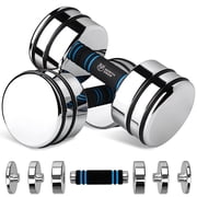 Northdeer 20lb Adjustable Dumbbells Pair Steel Weight Set,Weights for Lifting Gym Fitness with Foam Handle, Silver（20lb*2）