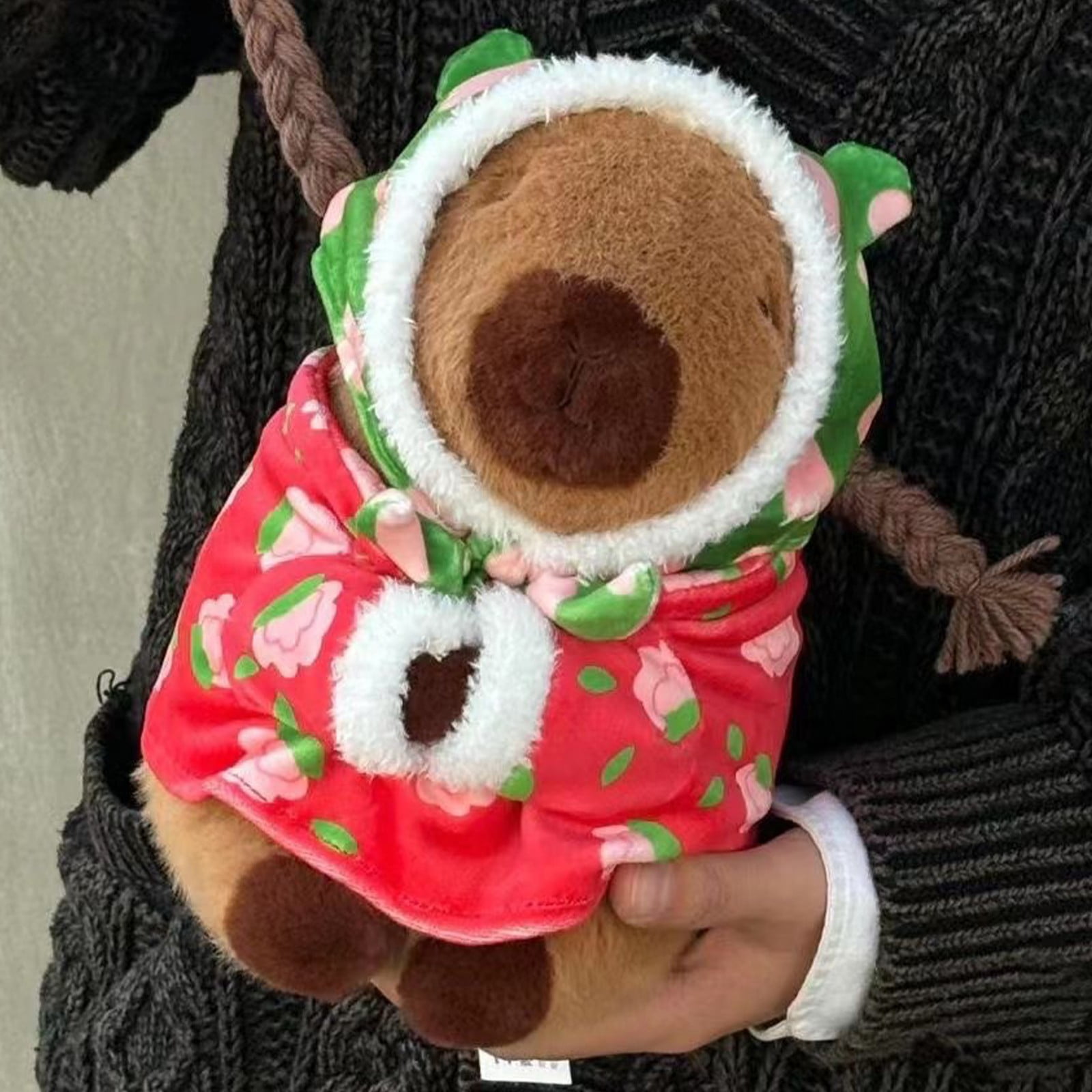 Northeast Big Cotton Coat Kapibala Doll Plush Toy, Flower Cotton Coat