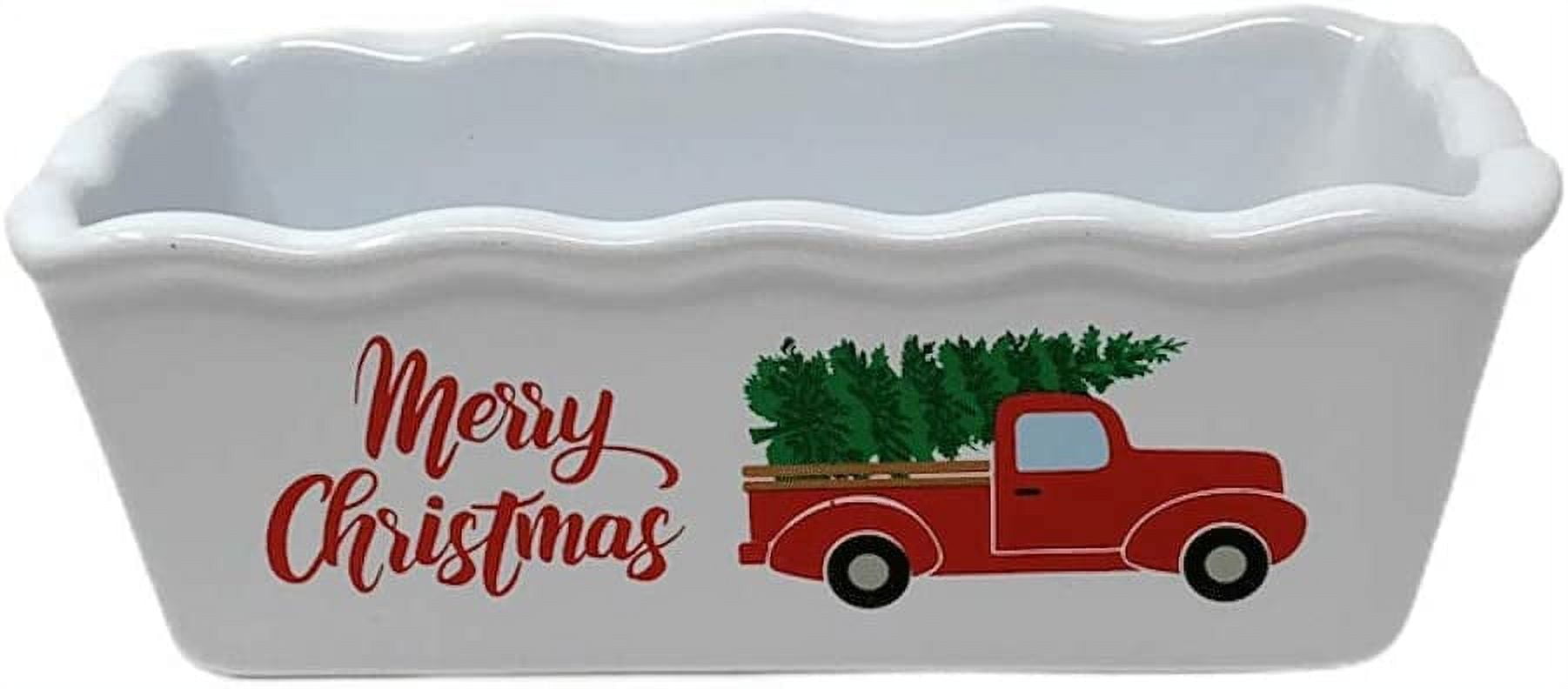 Greenbrier Christmas Holiday Ceramic Mini Loaf Pans, Nonstick
