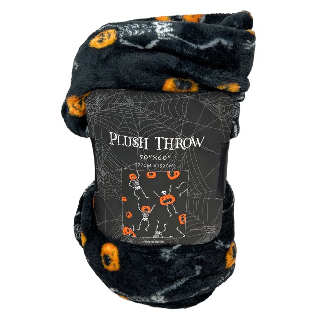Northeast Home Goods Halloween Fall Themed Plush Throw Blanket, 50Inch