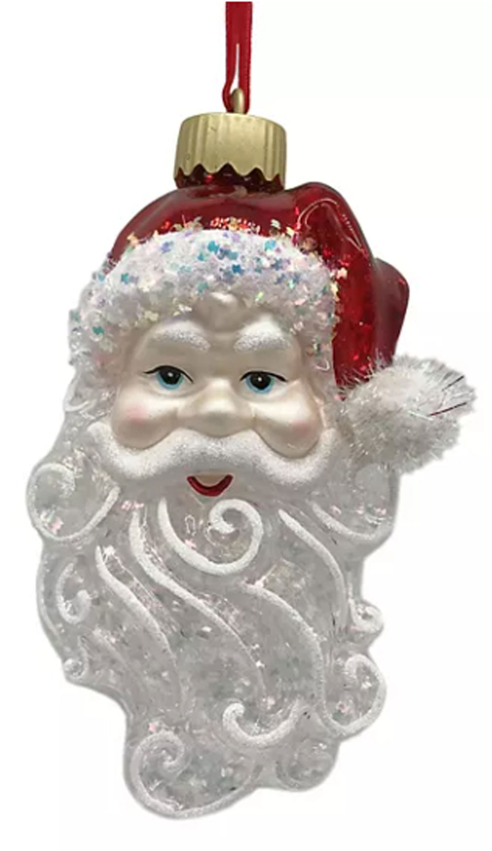 Northeast Home Goods Holiday Classics LED Light Up Glass Santa Face