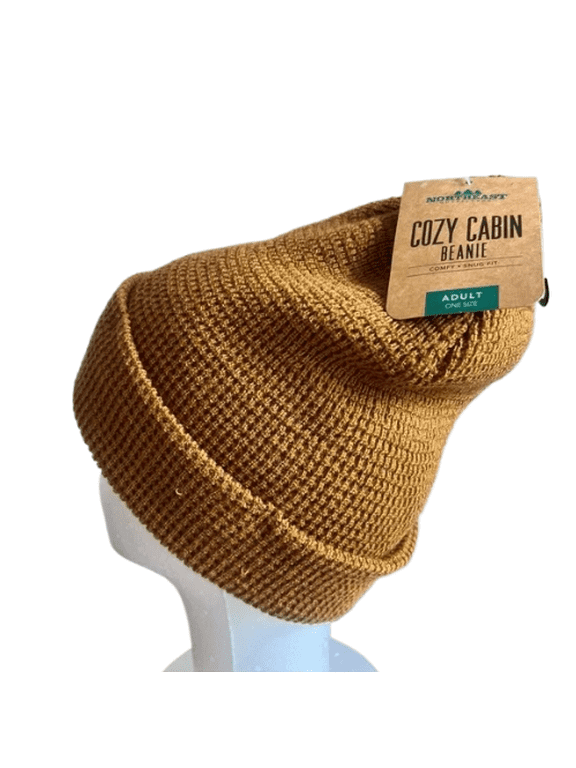 Neo Cozy Cabin Waffle Cuff Beanie Unisex Brown (Pack Of 2)