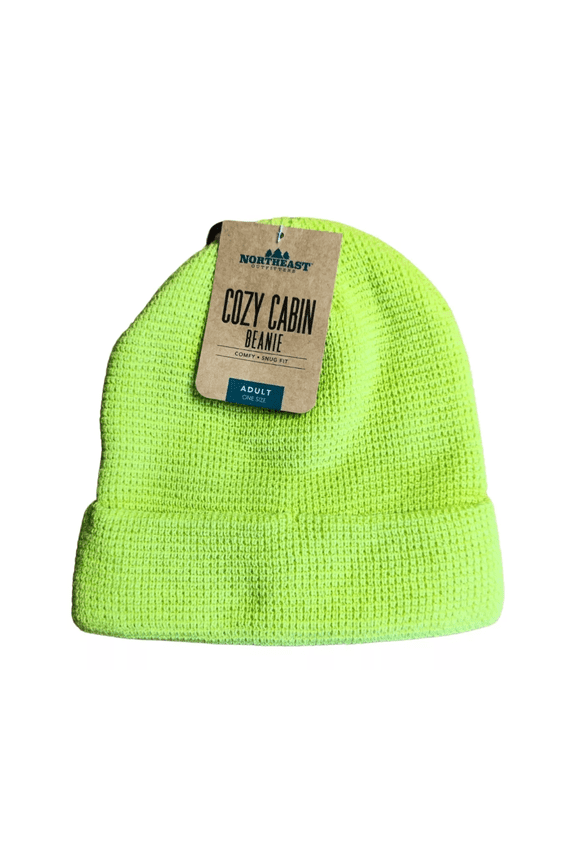 Outfitters Neo Cozy Cabin Waffle Cuff Beanie Unisex Yellow (Pack Of 2)