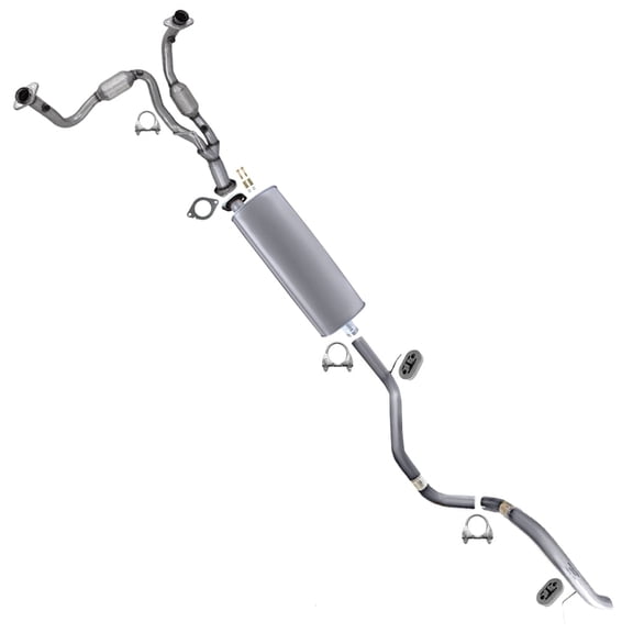 Northeastern Exhaust Catalytic Converter w/ Muffler & Tail Pipe Kit with Hangers Direct Fit EPA-Approved for 20072010 Jeep Grand Cherokee 3.7L Stainless Steel