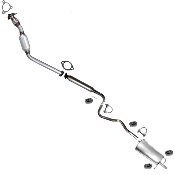 Northeastern Exhaust Catalytic, Resonator Pipe & Rear Muffler with Hangers Fits 2006-2007 Chevrolet HHR 2.4L - Direct Fit EPA-Approved | Stainless Steel Complete System