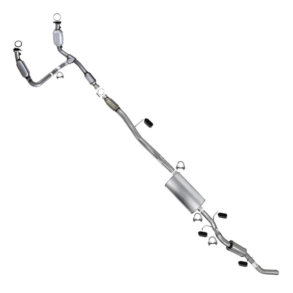 Northeastern Exhaust Catalytic Pipe Muffler Tail Pipe System Kit Fits 20142018 Chevy Silverado 1500 4.3L Direct Fit | Stainless Steel