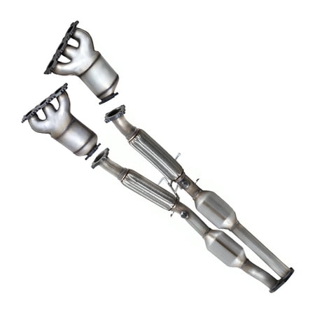 Northeastern Exhaust Driver & Passenger Side Manifold Catalytic Converters, Rear Catalytic Converter Fits 2007-2010 Volvo XC90 3.2L - Direct Fit EPA-Approved | Stainless Steel System Kit