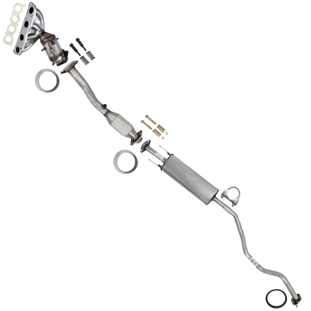 Northeastern Exhaust Front Manifold Catalytic, Rear Catalytic & Resonator Fits 2013-2019 Nissan Sentra 1.8L (California Emissions Only) - Direct Fit EPA-Approved | Stainless Steel System Kit