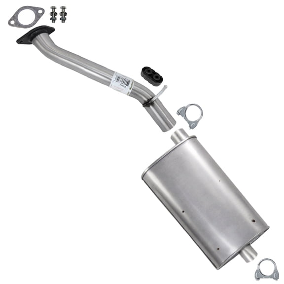 Northeastern Exhaust Front Pipe and Muffler with Hanger Kit Fits 2001-2004 Chevrolet S10 and GMC Sonoma 4.3L - Direct Fit for 4WD / Crew Cab; Except Sport Series | Stainless Steel