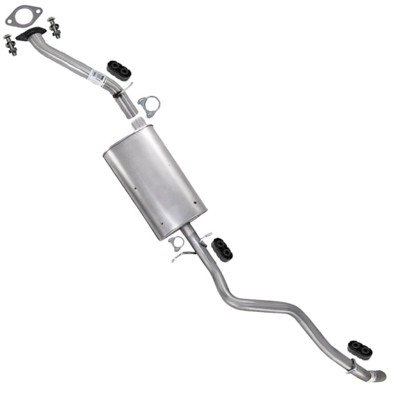 Northeastern Exhaust Front Pipe Muffler and Tail Pipe Kit with Hangers for 20012004 GMC Sonoma 4.3L 4WD Crew Cab Direct Fit Except Sport Series Stainless Steel