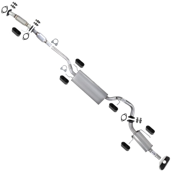 Northeastern Exhaust Front Pipe Rear Catalytic Muffler Tail Pipe w/ Tip & Hangers Kit Fits 2013-2018 Hyundai Santa Fe Sport 2.4L - EPA-Approved | Direct-Fit Replacement | Stainless Steel