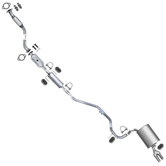 Northeastern Exhaust Front Pipe, Rear Catalytic w/ Resonator, Intermediate Pipe & Muffler Kit Fits 2010-2011 Mercury Milan 2.5L - Direct Fit | EPA Approved | Stainless Steel