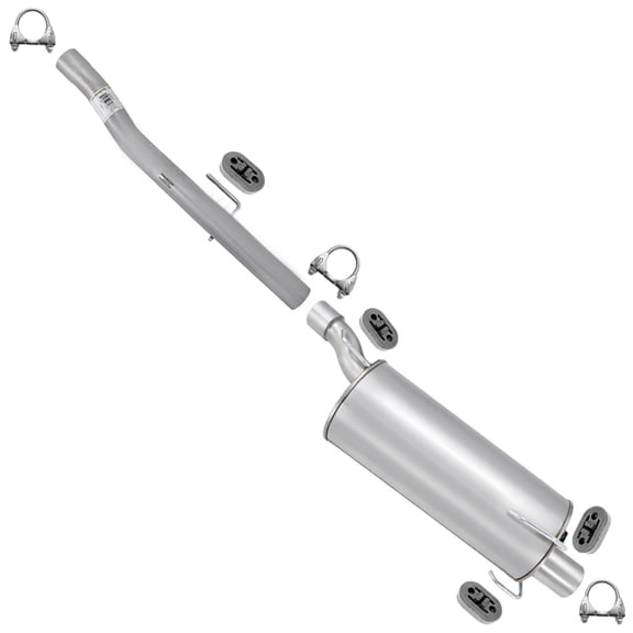 Northeastern Exhaust Intermediate Pipe & Muffler Fits 2006-2008 Dodge Ram 3500 5.7L - Direct Fit for 140.5" & 160.5" WB with Extended Crew Cab Pick Up Models only | Stainless Steel