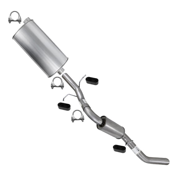 Northeastern Exhaust Muffler & Tail Pipe Kit Fits 20142017 Chevy Silverado 1500 & GMC Sierra 1500 5.3L Direct Fit | Stainless Steel