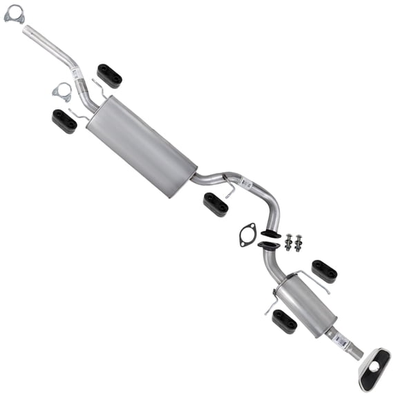 Northeastern Exhaust Muffler Tail Pipe with Tip & Hangers Kit Fits 20132018 Hyundai Santa Fe Sport 2.4L | Direct-Fit Stainless Steel Replacement