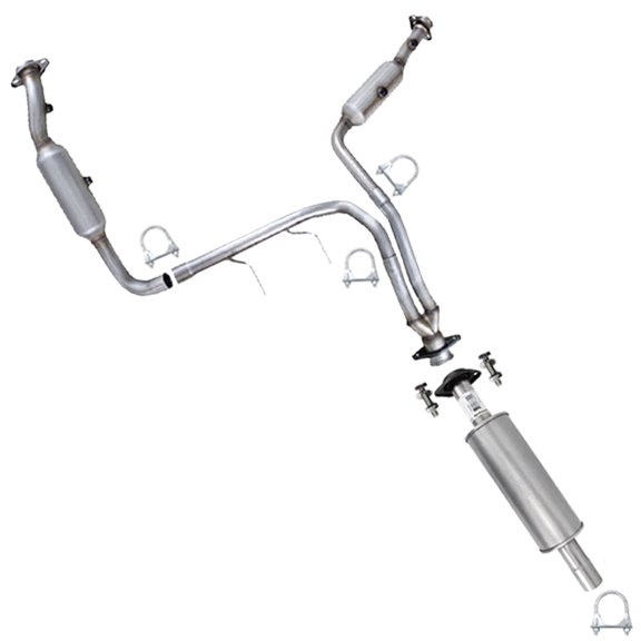Northeastern Exhaust Pair of Catalytic Converter and Resonator Pipe System Kit Fits 2011-2014 Ford F-150 3.7L 145" WB - EPA-Approved Direct Fit Replacement | Stainless Steel