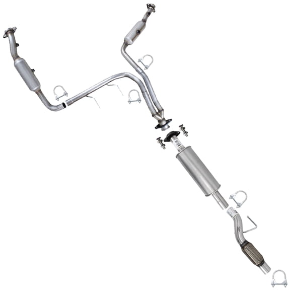 Northeastern Exhaust Pair of Catalytic & Resonator w/ Flex Pipe System Kit Fits 2011-2014 Ford F-150 3.7L 145" WB - EPA-Approved Direct Fit Replacement | Stainless Steel