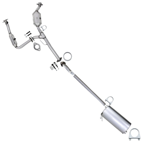 Northeastern Exhaust Pair of Catalytic w/ Extension Pipe & Muffler Kit Fits 2011 Ford Ranger 4.0L Direct Fit for 126" WB EPA-Approved Stainless Steel