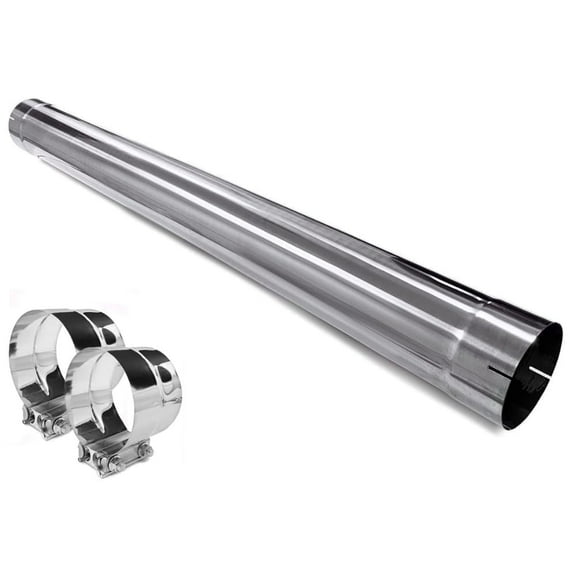 Northeastern Exhaust - Polished Stainless Steel Straight Exhaust Pipe Universal