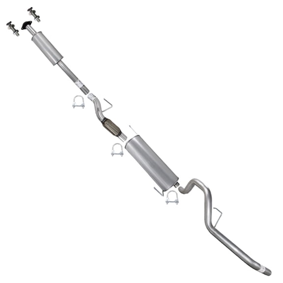 Northeastern Exhaust Resonator Flex Pipe with Muffler and Tail Pipe Kit Fits 2011-2014 Ford F-150 3.7L 157" WB - Direct Fit Replacement | Stainless Steel