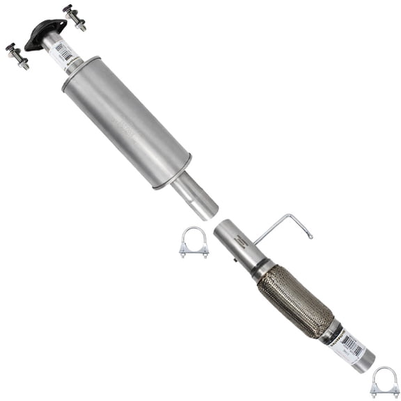 Northeastern Exhaust Resonator & Flex Pipe System Kit Fits 2011-2014 Ford F-150 3.5L145" WB - Direct Fit Replacement | Stainless Steel