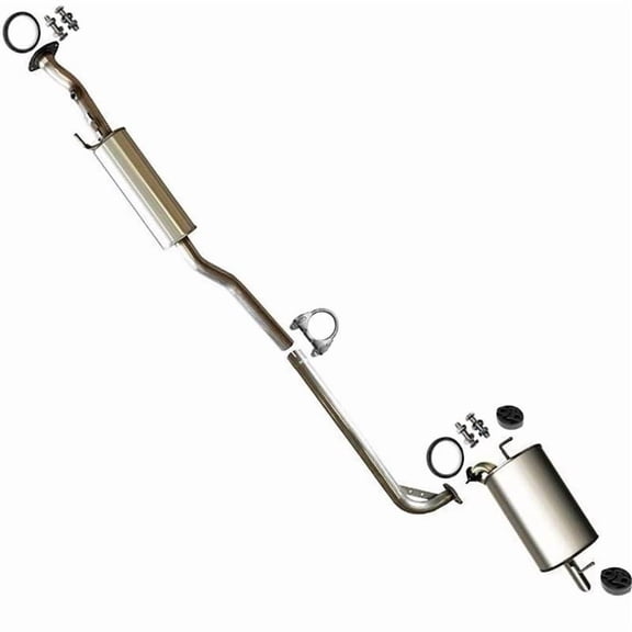 Northeastern Exhaust Resonator and Muffler Fits 1997-2001 Toyota Camry 2.2L & 2002-2003 Toyota Solara 2.4L (Excludes CNG Camry Models) - Direct Fit | Stainless Steel System Kit