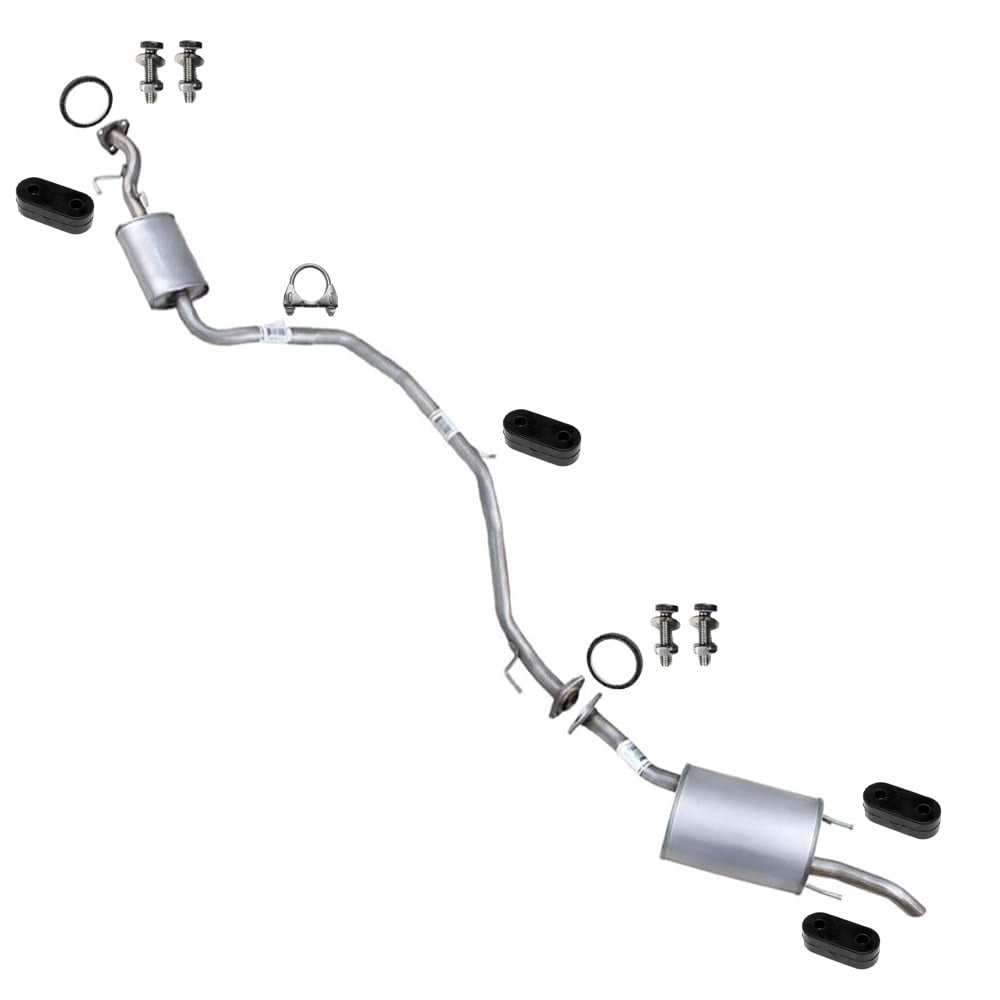 Northeastern Exhaust Resonator & Rear Muffler with Hanger Fits 2010-2014 Honda Insight 1.3L - Direct Fit | Stainless Steel System Kit