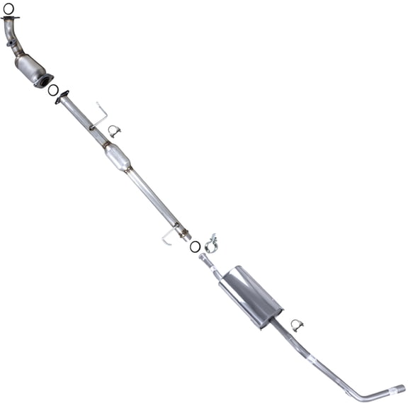 Northeastern Exhaust | Stainless Steel EPA-Approved Front & Rear Catalytic Converter with Muffler Fits 2000-2004 Toyota Tundra 3.4L Direct-Fit Automotive Replacement Part
