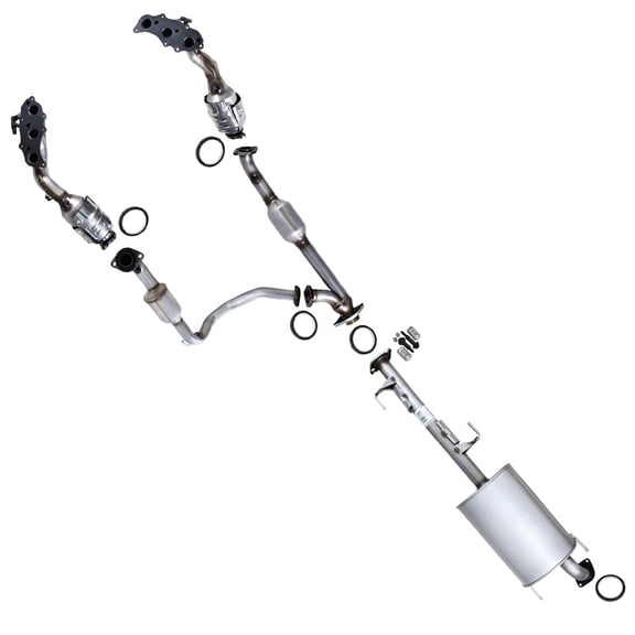 Northeastern Exhaust Stainless Steel EPA-Approved Front and Rear Catalytic Converter with Muffler Fits 20132014 Toyota FJ Cruiser 4.0L Direct-Fit