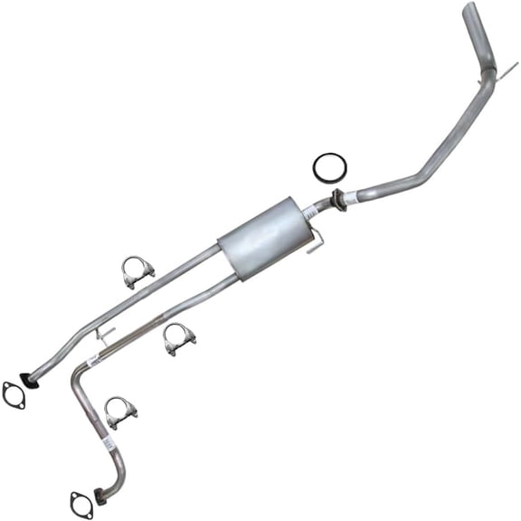 Northeastern Exhaust | Stainless Steel Exhaust Intermediate Pipe, Muffler & Tail Pipe Kit Fits 20072015 Nissan Titan 5.6L 139.8" W.B Direct Fit