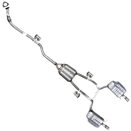 Northeastern Exhaust Front Pipe, Resonator & Pair of Mufflers Fits 2005-2008 Audi A4 Quattro 2.0L Manual Transmission - Direct Fit | Stainless Steel System Kit