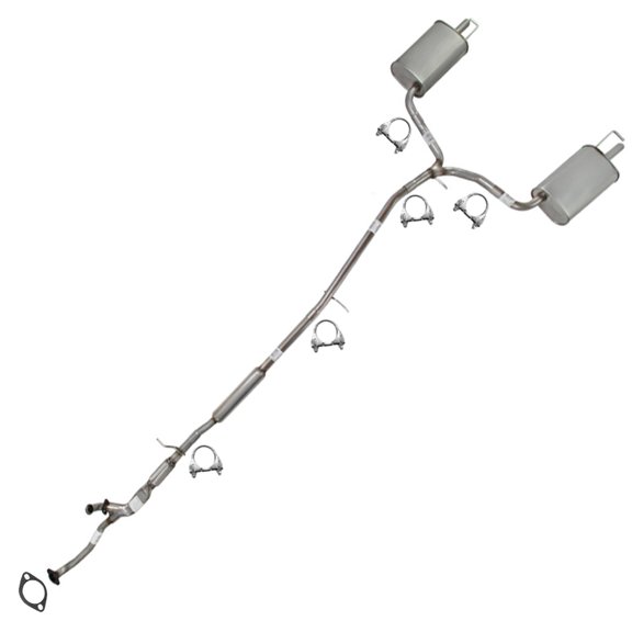 Northeastern Exhaust Stainless Steel Front Y-Pipe, Resonator, Rear Y-Pipe & Pair of Muffler System Kit Fits 2013-2019 Ford Flex 3.5L SUV  Direct Fit