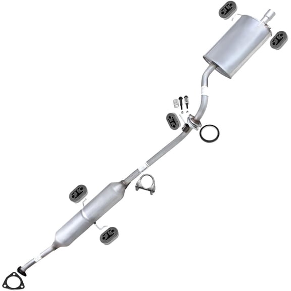 Northeastern Exhaust Resonator Pipe & Muffler Fits 2002-2004 Honda CR-V 2.4L - Direct Fit | Stainless Steel Exhaust System Kit