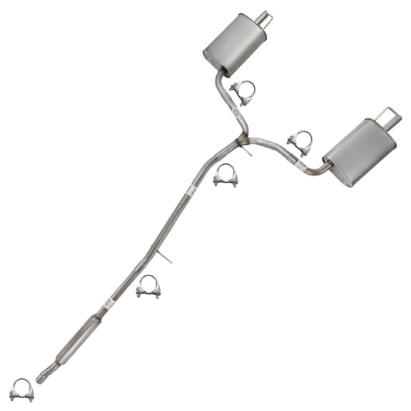 Northeastern Exhaust Stainless Steel Resonator, Rear Y-Pipe & Pair of Mufflers Exhaust System Kit Fits 2013-2019 Ford Flex 3.5L SUV  Direct Fit