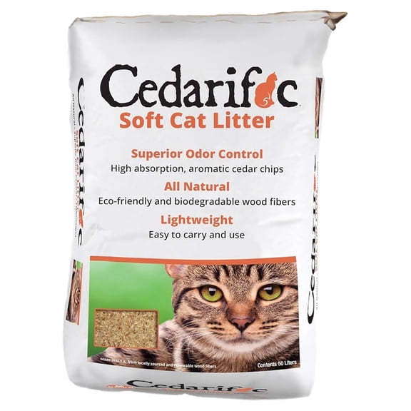 Northeastern Products Natural Cedar Chips Cat Litter, 50 Liter Bag