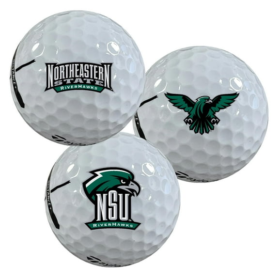 Northeastern State University Riverhawks Logo Edition Taylormade Distance+ Golf Balls 12-Pack (Dozen)