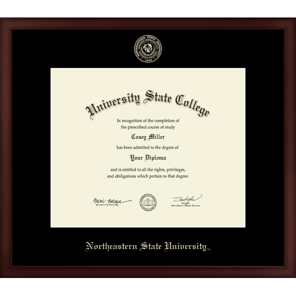 Northeastern State University Tahlequah Diploma Frame, Document Size 14" x 11.5"