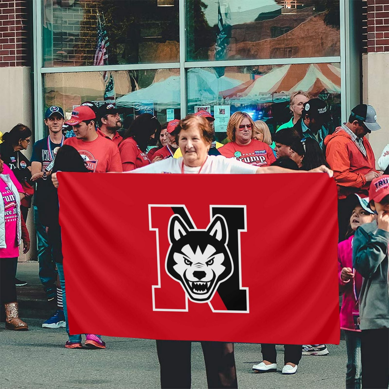 Northeastern University Gartenflagge Huskies – Doppelseitig, 100% Polyester, Design E