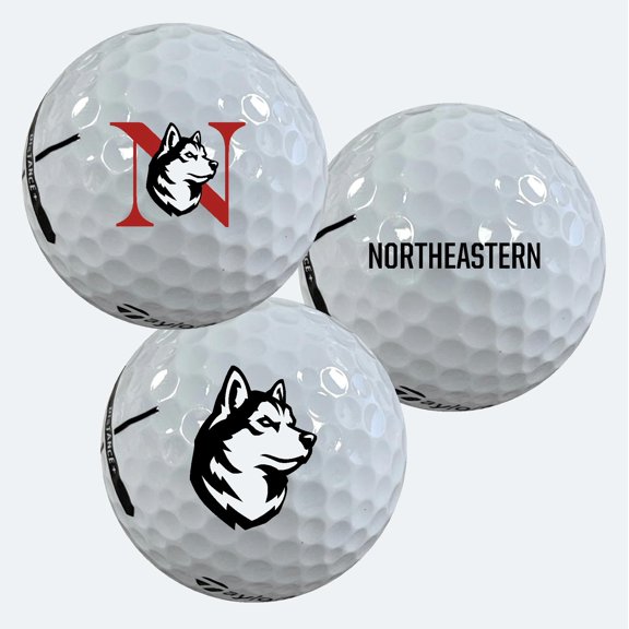 Northeastern University Huskies Logo Edition Taylormade Distance+ Golf Balls 12-Pack (Dozen)