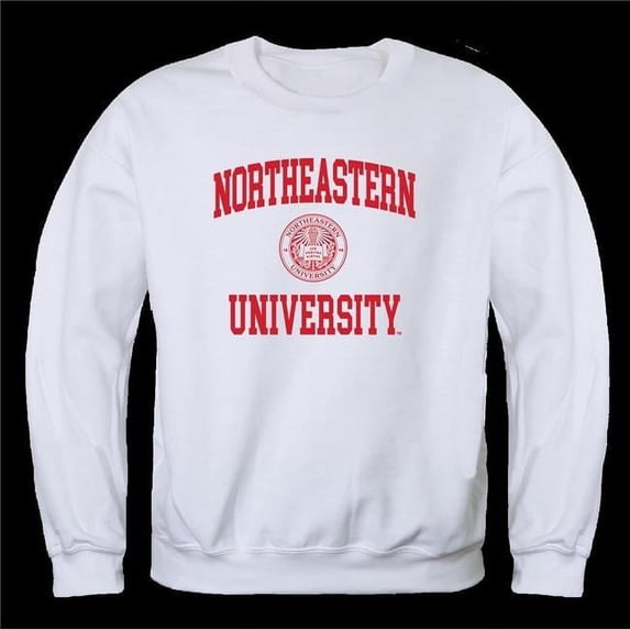 Northeastern University Huskies Seal Crewneck Sweatshirt, White - Medium