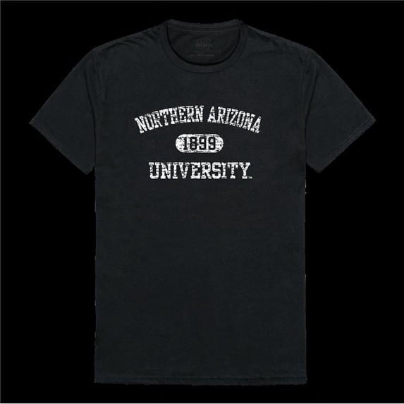 Northern Arizona University Lumberjacks Distressed Arch College T-Shirt, Black - Medium
