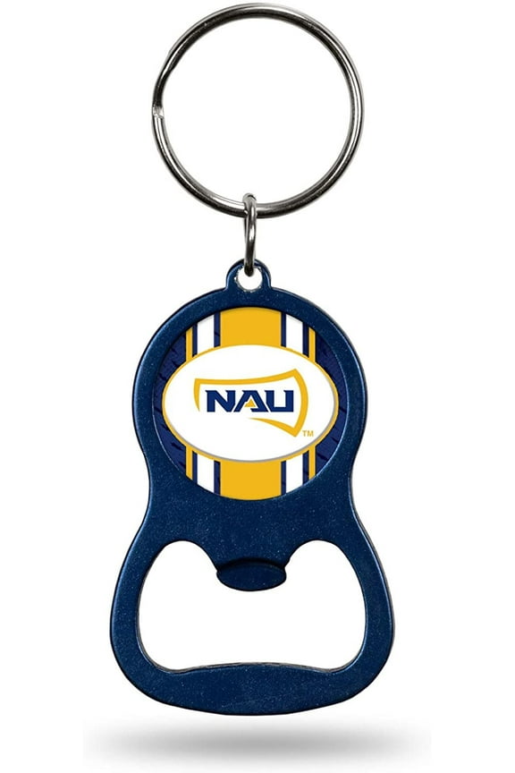 Northern Arizona University Lumberjacks Premium Solid Metal Bottle Opener Keychain, Key Ring, Team Color