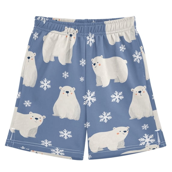 Northern Bear Snow Flower Athletic Shorts Breathable with Comfort Fit Drawstring Casual Sweatshorts X-Large