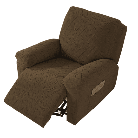 Northern Brothers 4-Piece Stretch Recliner Slipcovers, #4 Jacquard, Fits 1-Seater, Brown