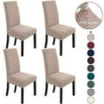 thumbnail image 1 of Northern Brothers Non-Slip 4 Pieces Polyester Dining Room Chair Slipcovers, Khaki, 1 of 7