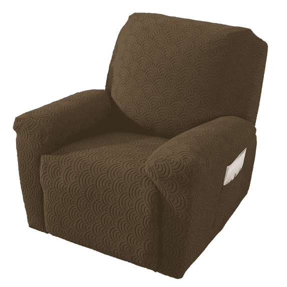 Northern Brothers 4-Piece Stretch Recliner Slipcovers, #2 Jacquard, Fits 1-Seater, Brown