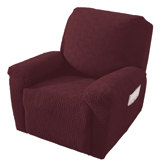 Northern Brothers 4-Piece Stretch Recliner Slipcovers, #2 Jacquard, Fits XL 1-Seater, Wine Ged