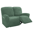 thumbnail image 1 of Northern Brothers Stretch Velvet 2-Seater Sofa Recliner Slipcover, a set of 6 Lazy Lounge Recliner Protective Covers,Light Green, 1 of 6
